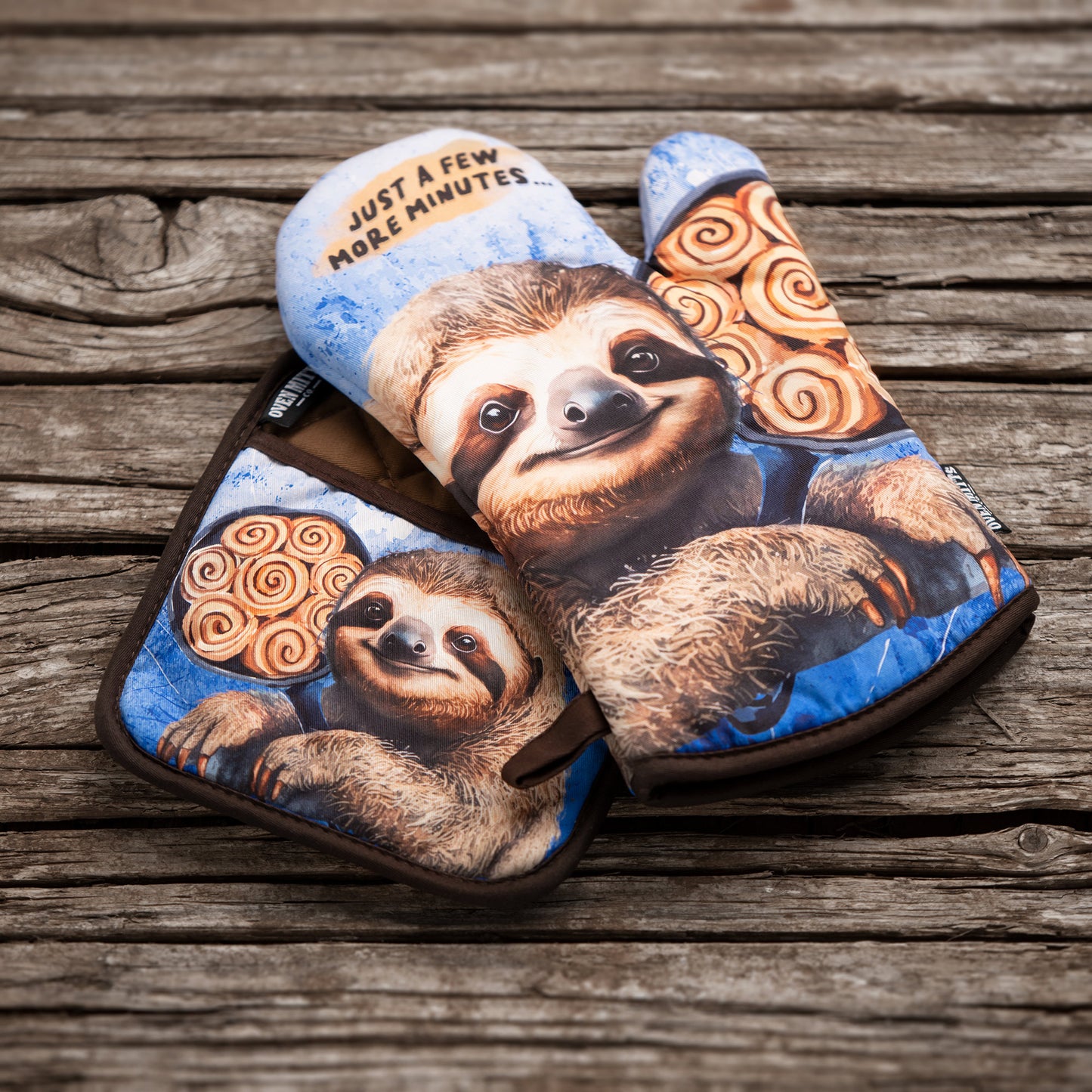 Sloth Just A Few More Minutes Oven Mitts And Pot Holder Set