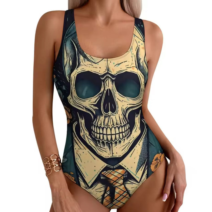 Skull Chic One-Piece Swimsuit
