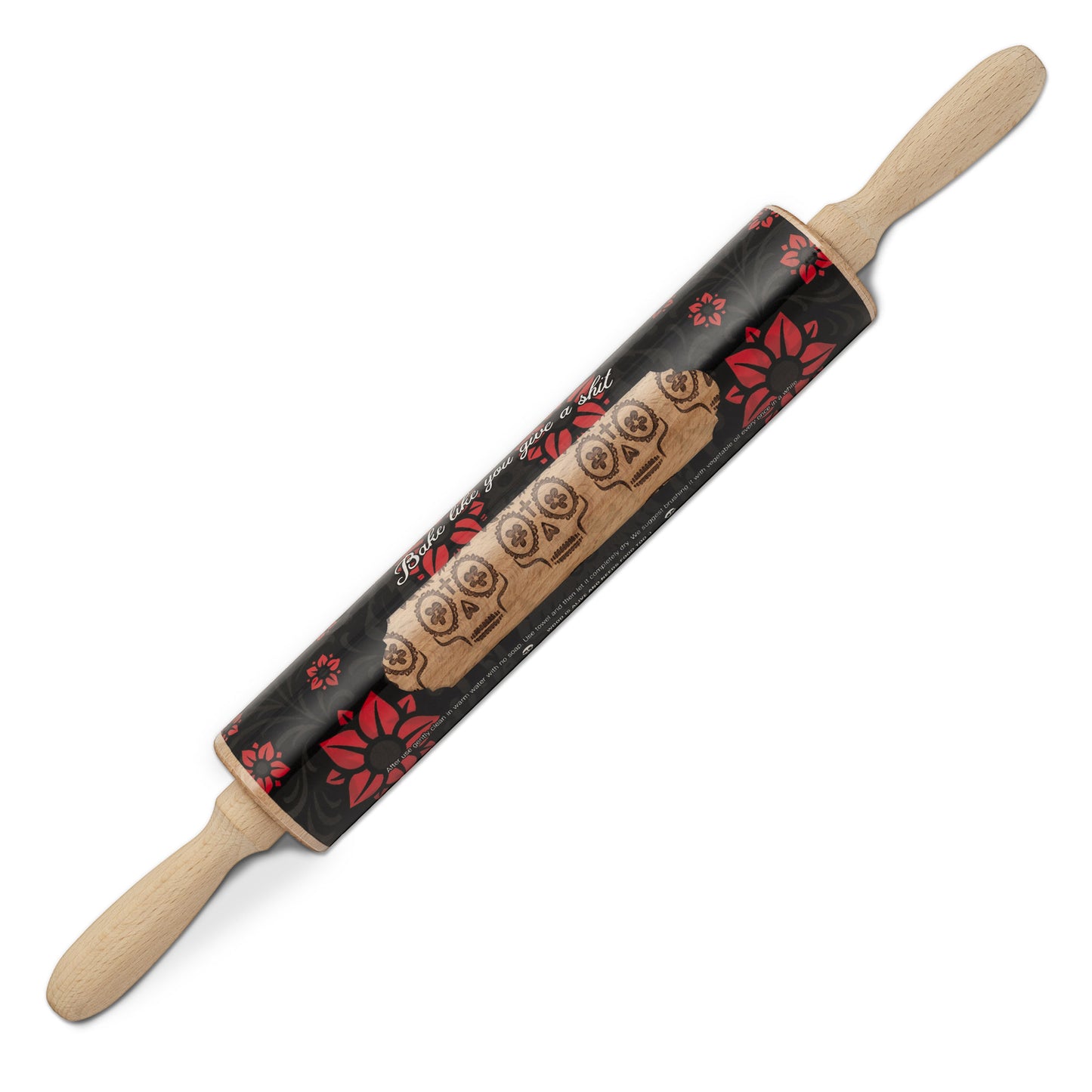 Sugar Skull Embossed Pastry Rolling Pin