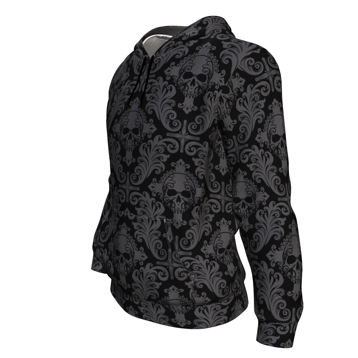 Gothic Skull All Over Print Unisex Hoodie