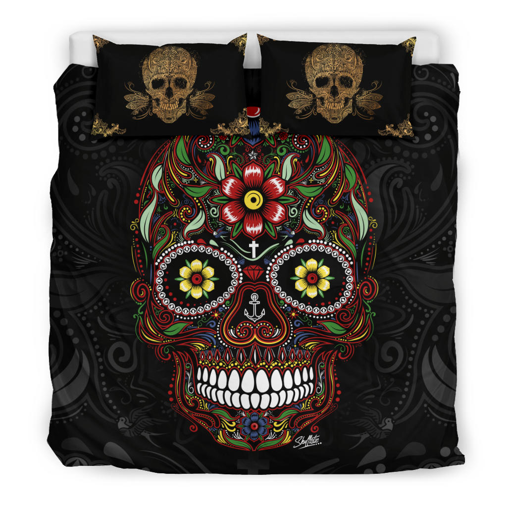 Sugar Skull and Golden Skull Pillows