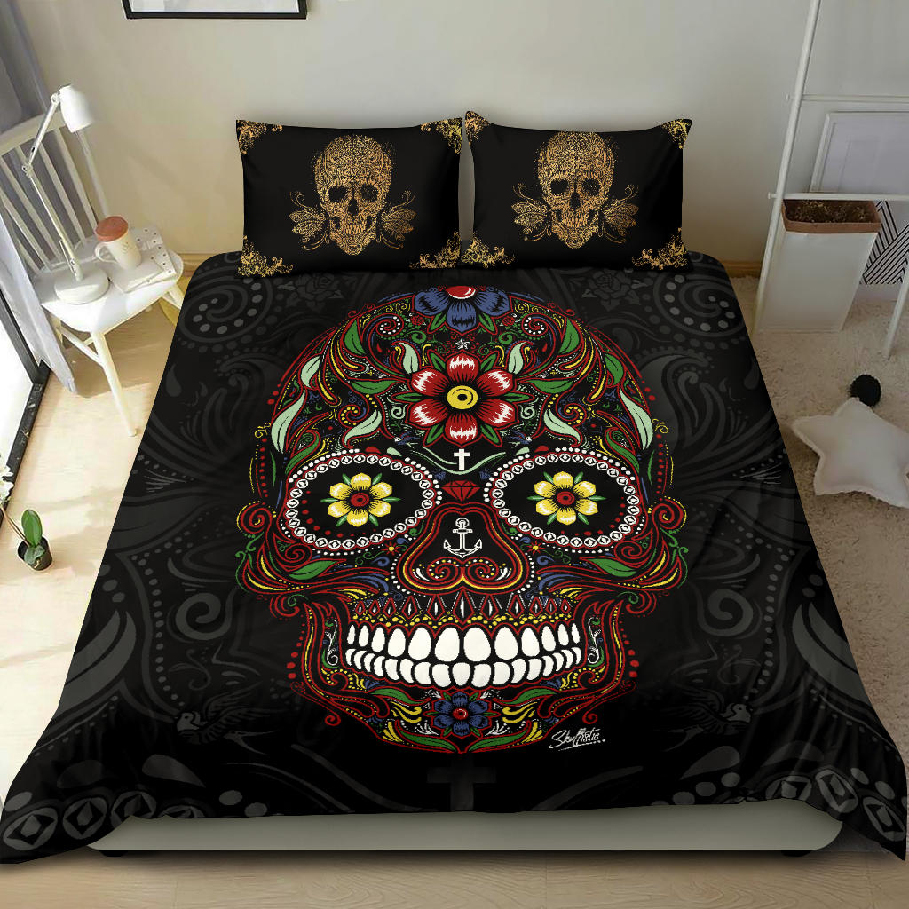 Sugar Skull and Golden Skull Pillows