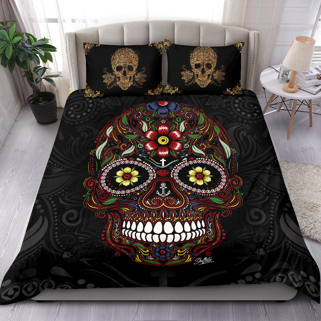 Sugar Skull and Golden Skull Pillows