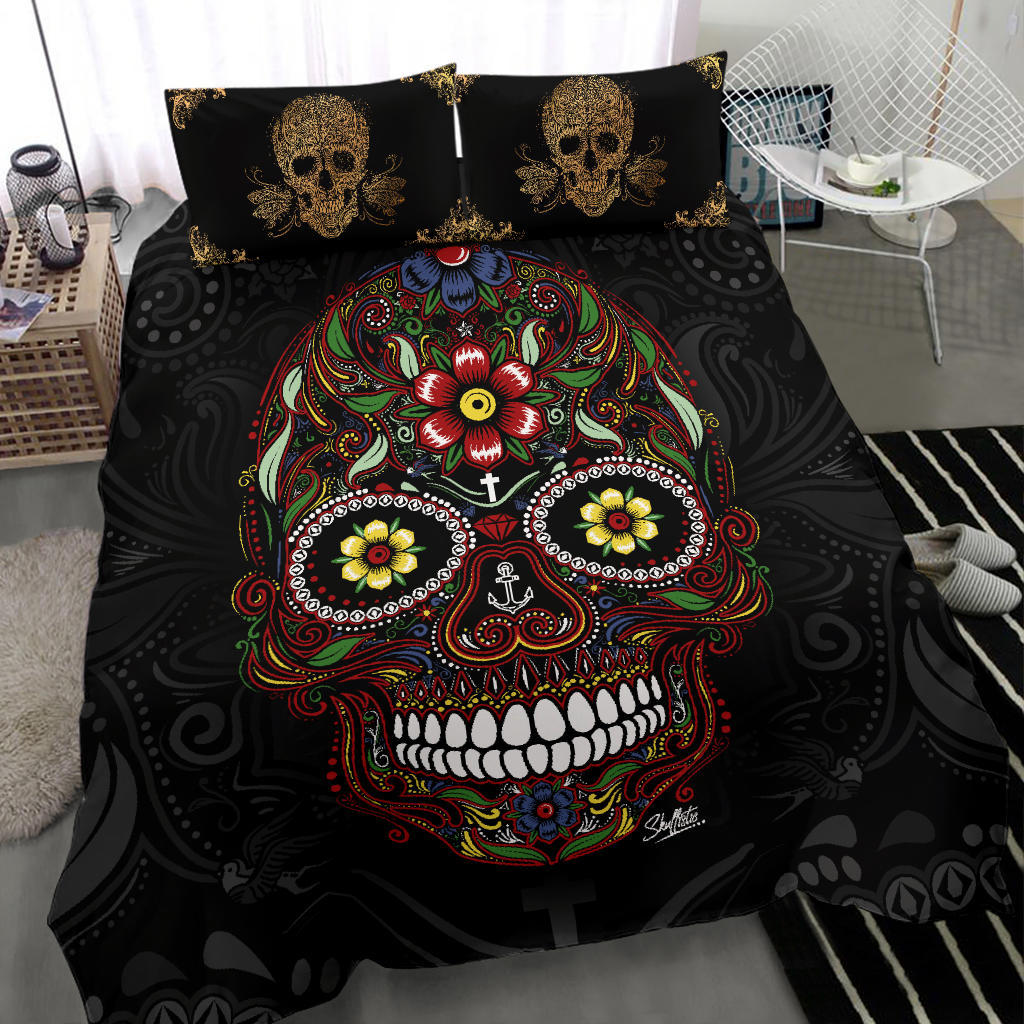 Sugar Skull and Golden Skull Pillows