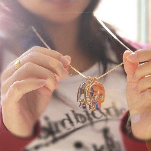 Rose Gold Plated Skulls Necklace