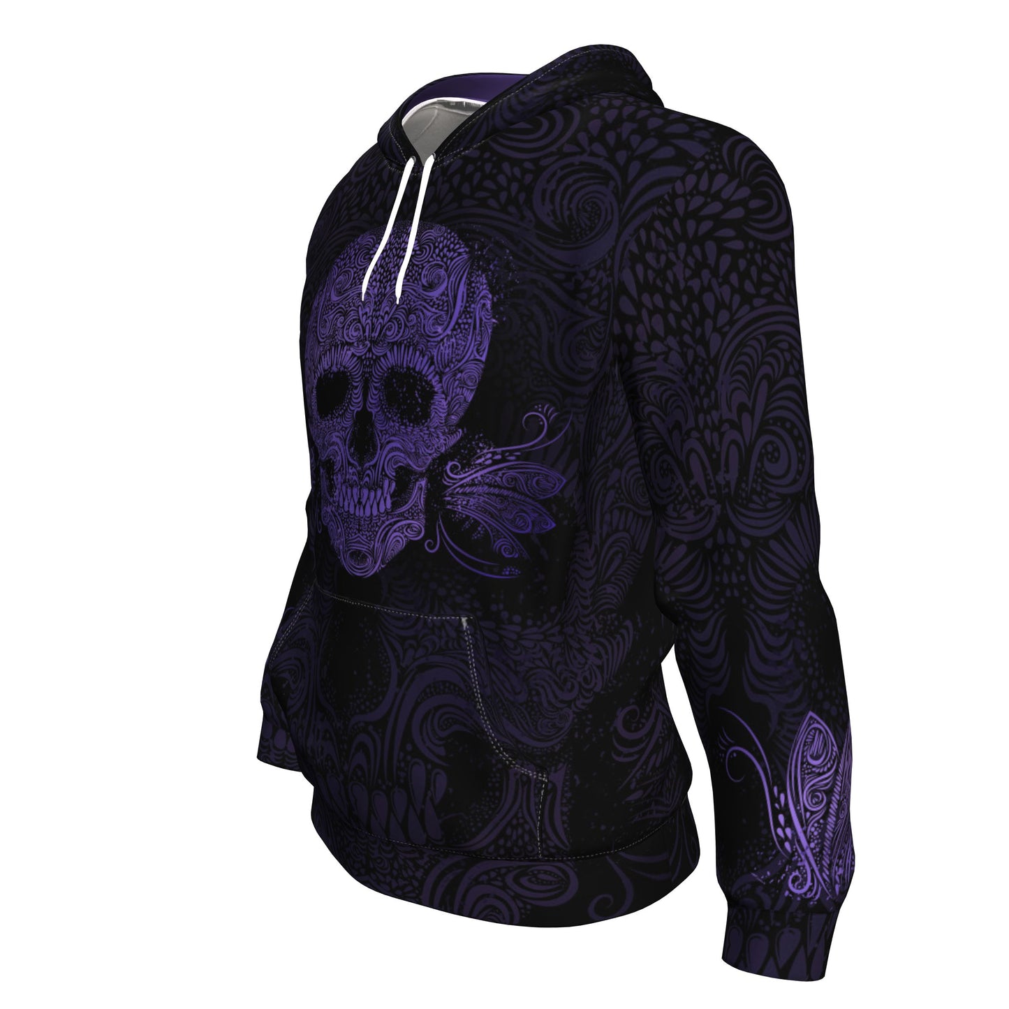 Sugar Skull Puple All Over Print Unisex Hoodie
