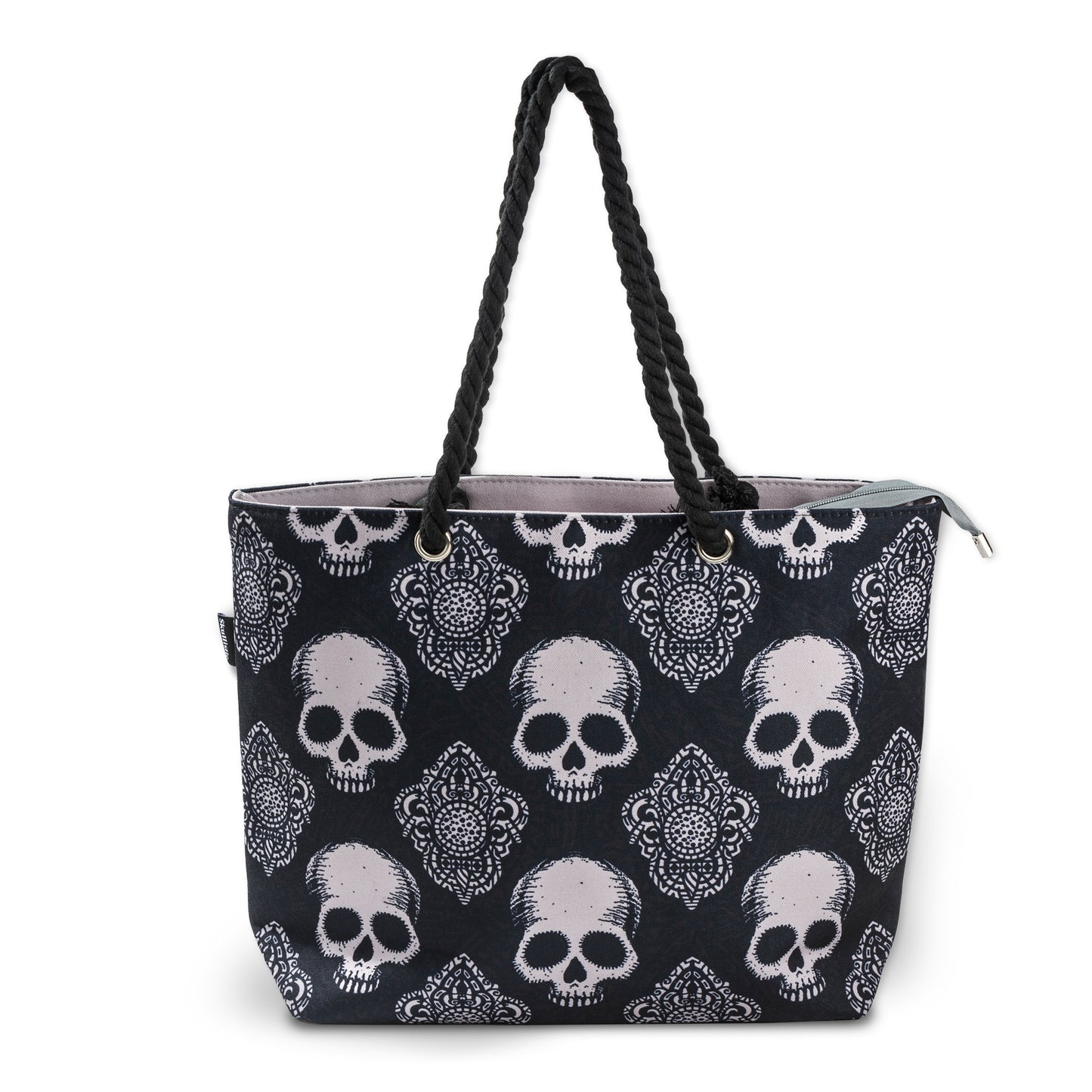 Gothic Black Skull Shoulder Beach Bag BACK