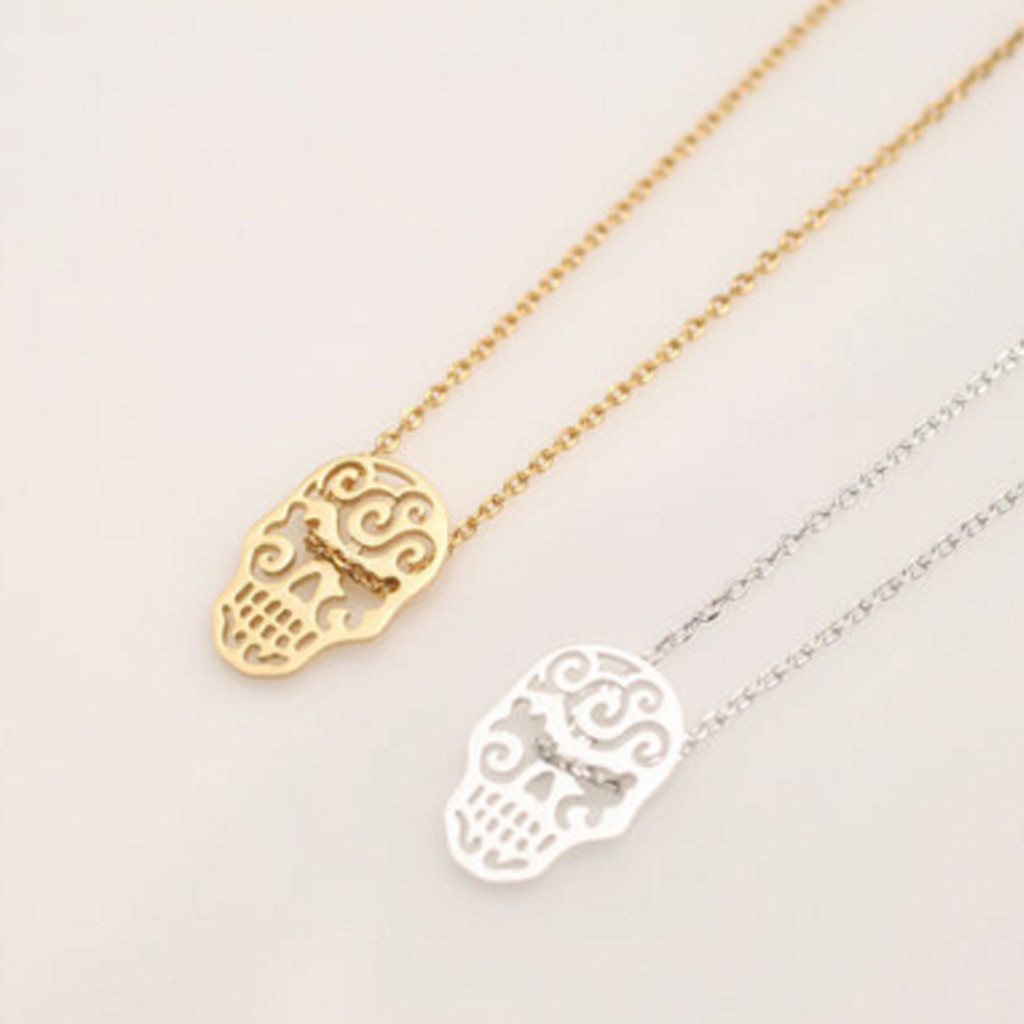 Mini Sugar Skull Charm Necklace