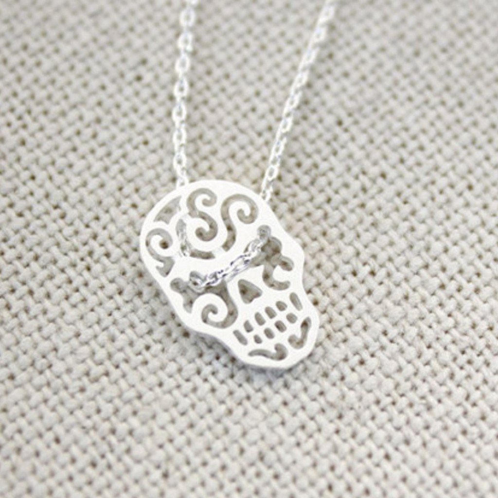 Mini Sugar Skull Charm Necklace