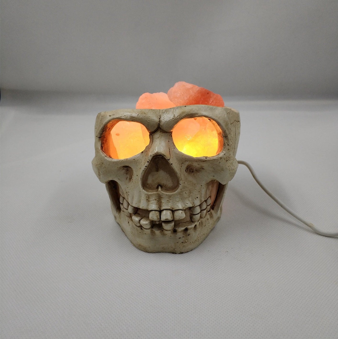 Himalayan Crystal Salt Skull Lamp