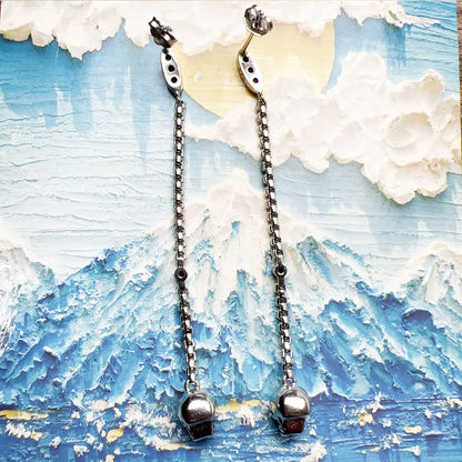 Gothic Elegance Skull Drop Earrings