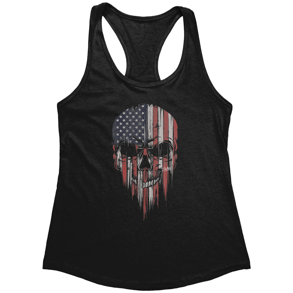 USA Flag AmericanRacerback Women's Tank