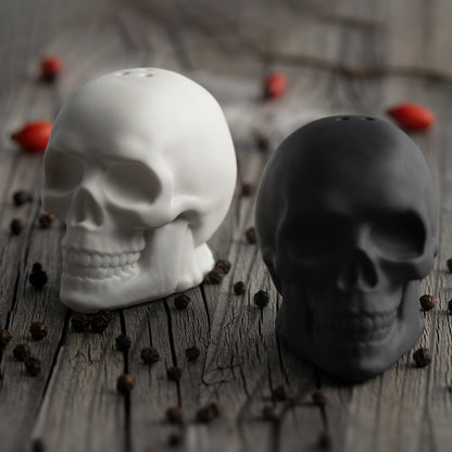 Porcelain Skull Salt & Pepper Shaker Set premium