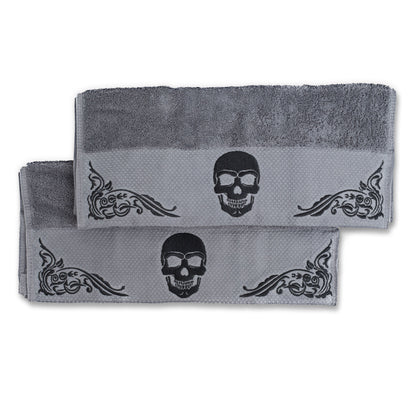 Gothic Skull Embroidery Hand Towel Set