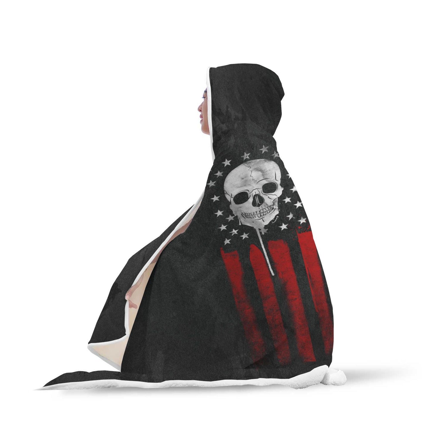 American Skull Nation Hooded Blanket