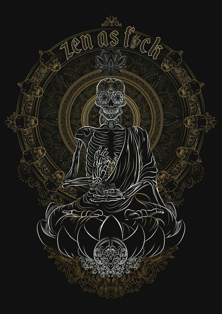 Skullistic™ Zen Meditating Skeleton Duvet Cover Set