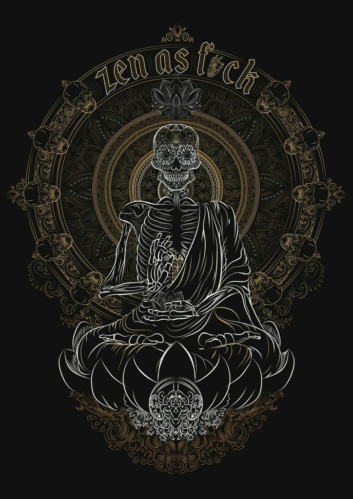 Skullistic Zen Meditating Skeleton Hooded Blanket
