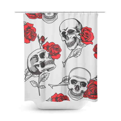 Skullistic Death Rose Shower Curtain