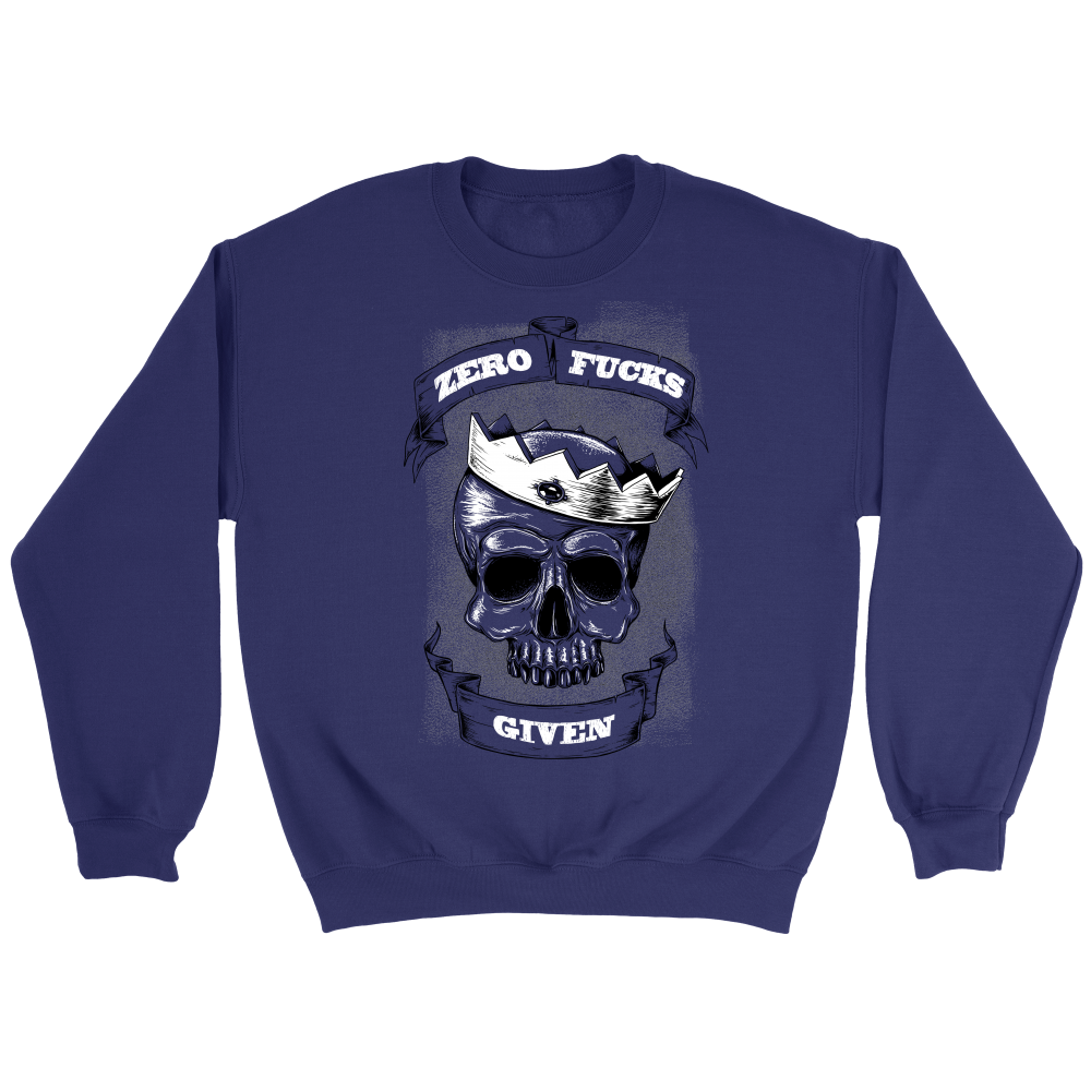 Zero F*ck Given Crewneck Sweatshirt Purple