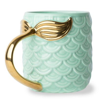 Seas The Day Mermaid Gold Tail Mug