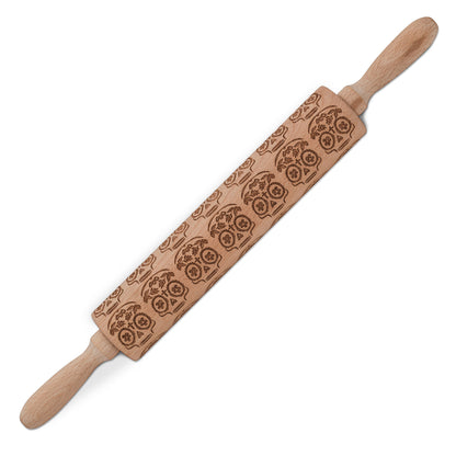 Sugar Skull Embossed Pastry Rolling Pin