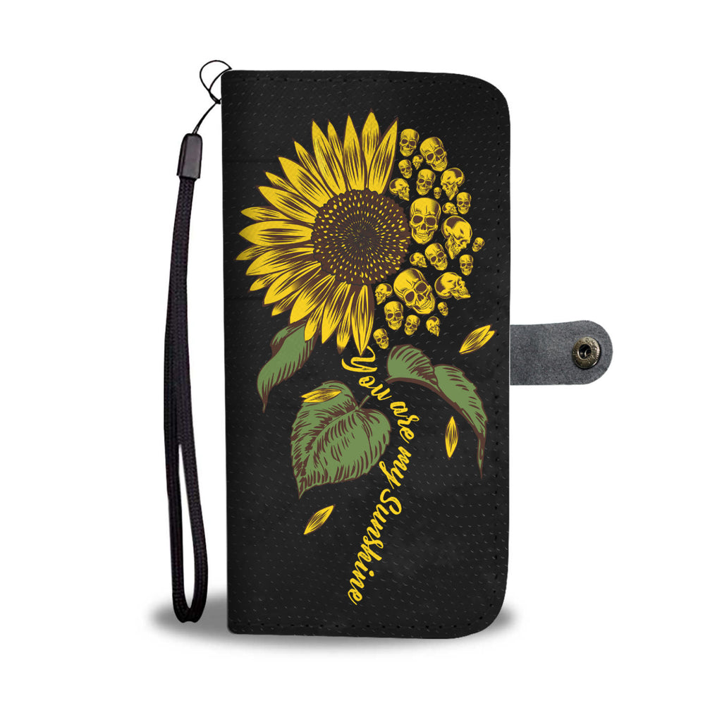 Sunflower Skulls Wallet Phone Case