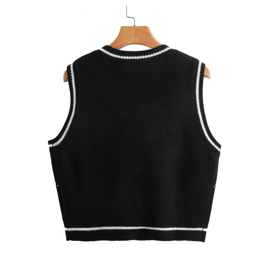 Skull Pattern Sweater Vest