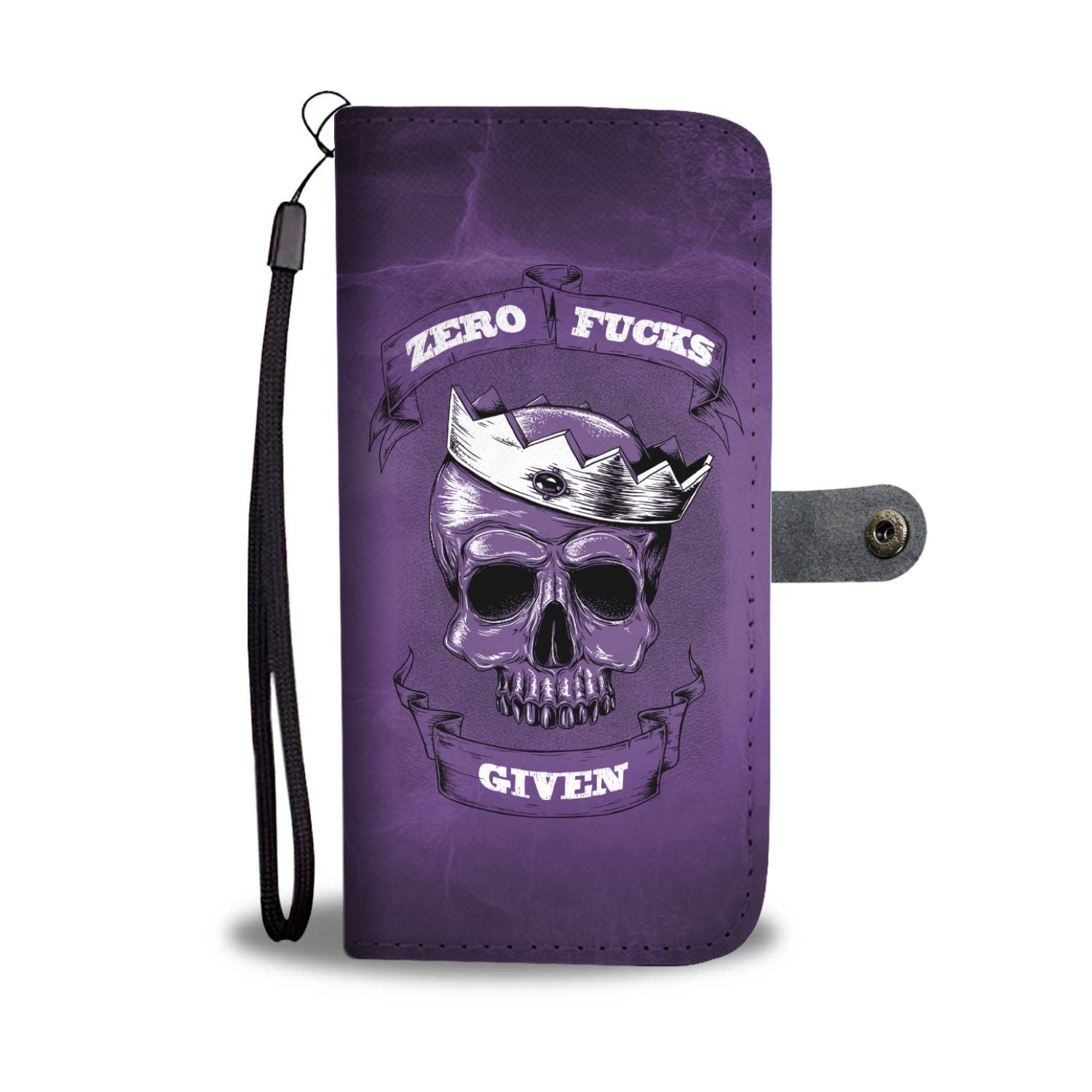 Zero F*ck Given Dark Purple Phone Wallet Case