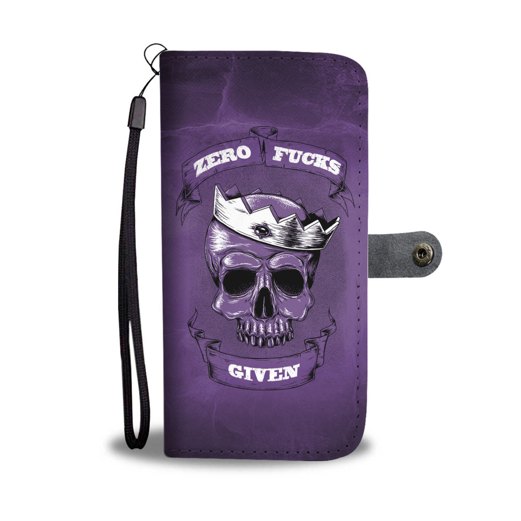 Zero F*ck Given Dark Purple Phone Wallet Case