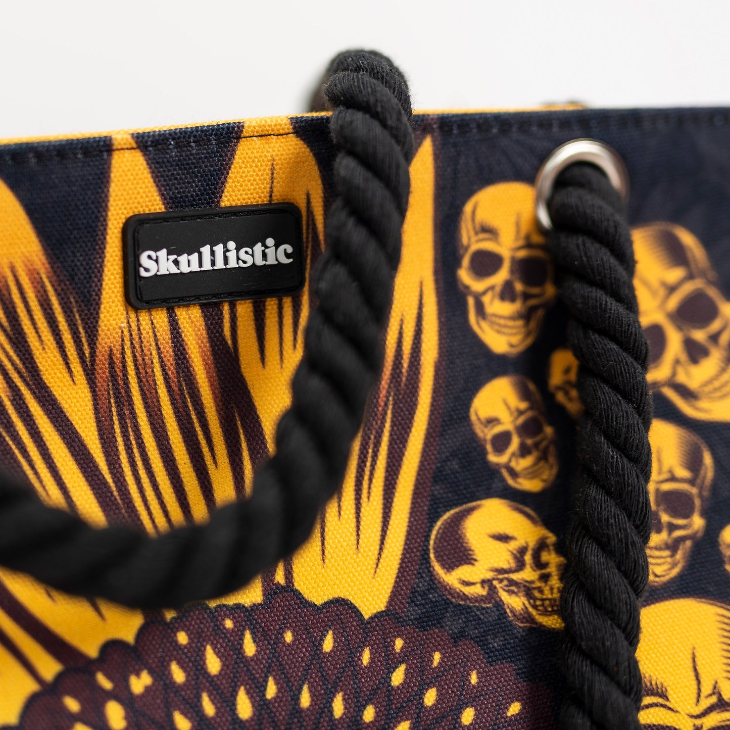 Sunflower Skulls Shoulder Beach Bag