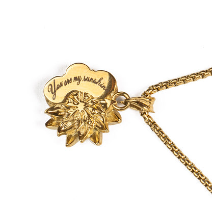 Sunflower Gold Skull Necklace