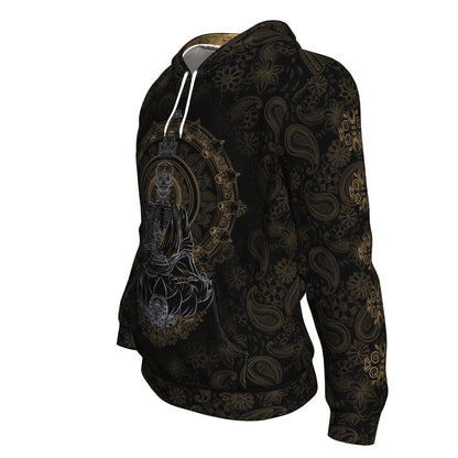 Zen Meditating Skeleton TF All Over Printed Unisex Hoodie