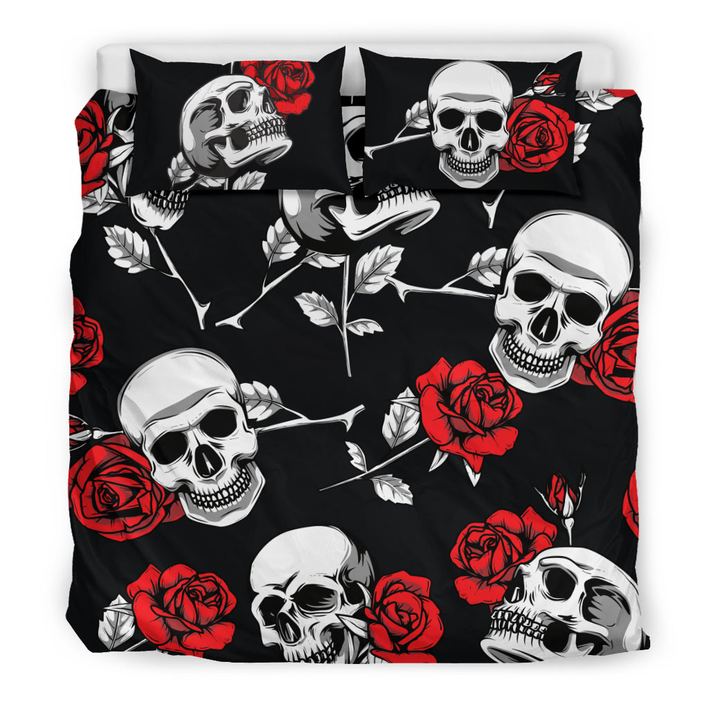 Skullistic™ Death Rose Black Duvet Cover Set