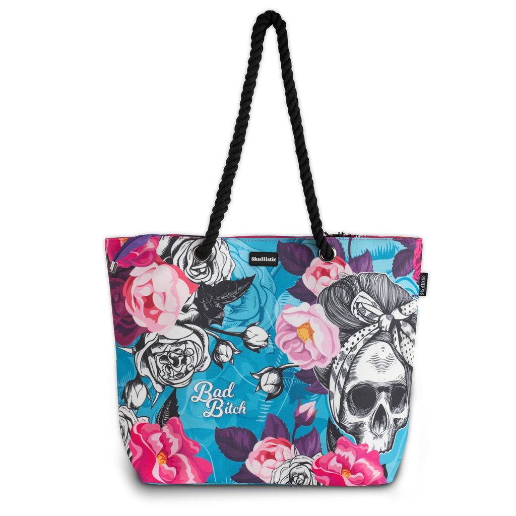 BB Flower Skull Shoulder Beach Bag