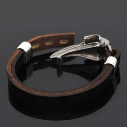 Crow Skull Genuine Leather Bracelet