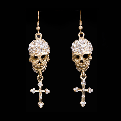 Crystal Skull Drop Earrings