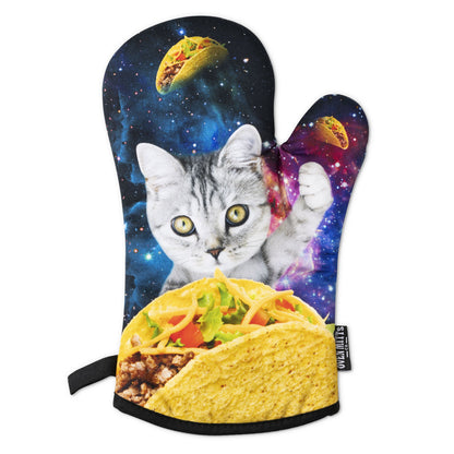 Galaxy Taco Cat Oven Mitts And Potholder Set