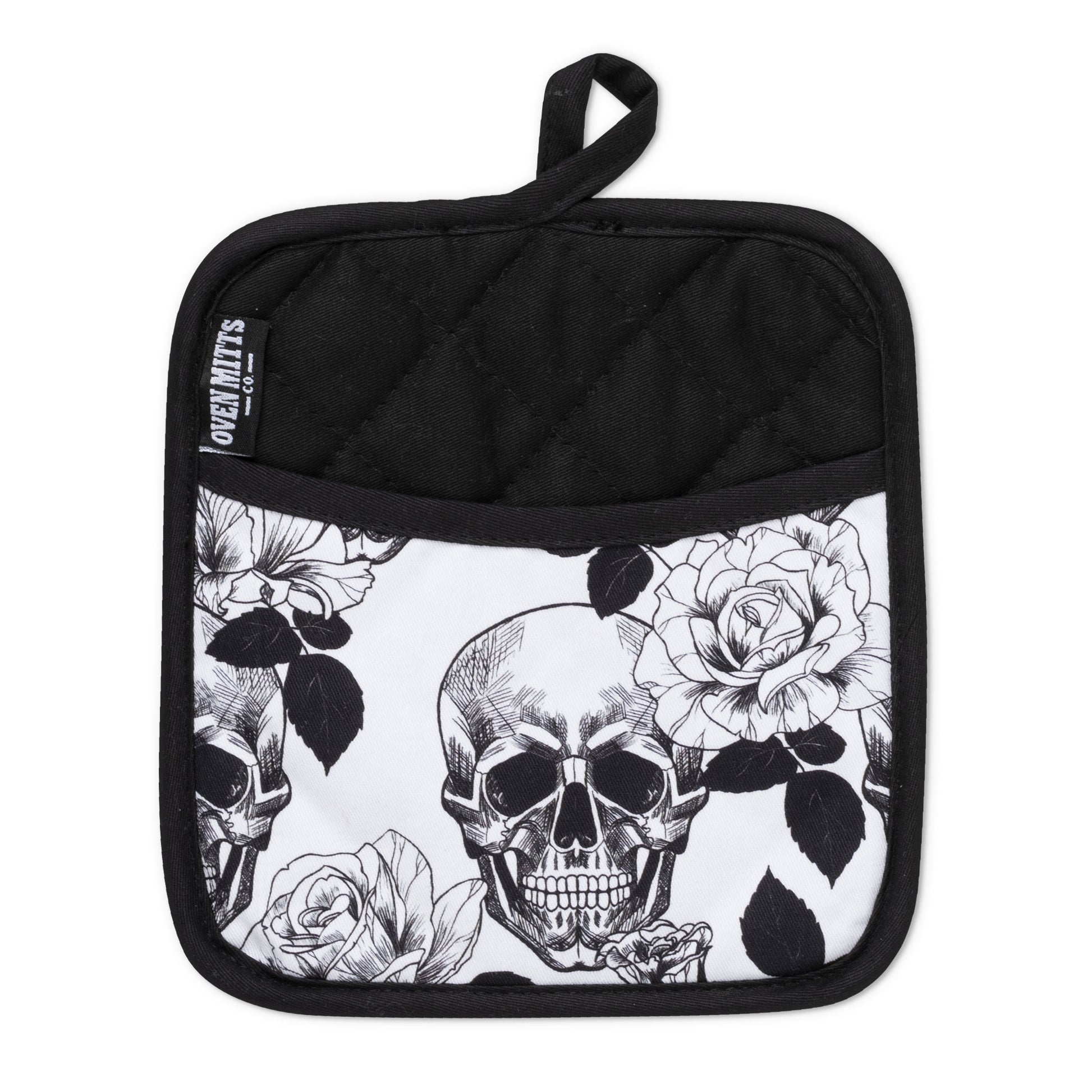 Gothic Skull Oven Potholder pocket