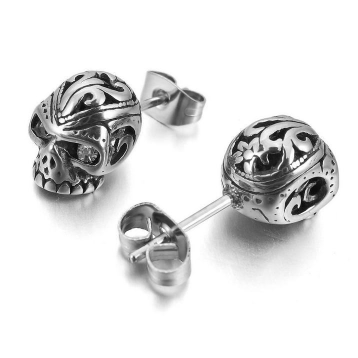 Gothic Stainless Steel Skull Earrings