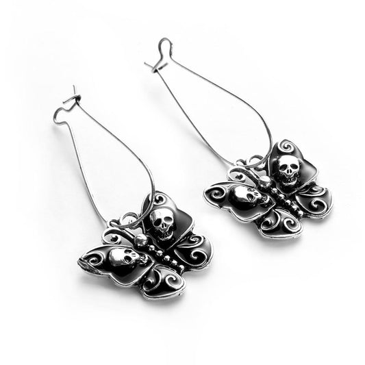 Skull Drop Hook Dangle Earrings