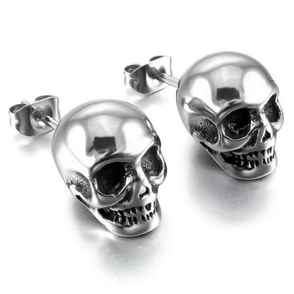 Rebel Stainless Steel Skull Earrings