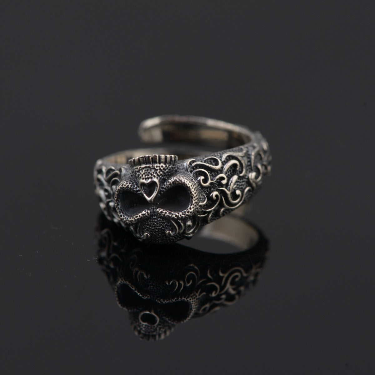 Zapps Gothic 925 Sterling Silver Skull Ring