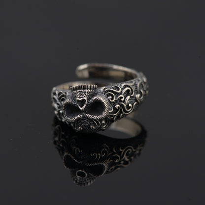 Zapps Gothic 925 Sterling Silver Skull Ring