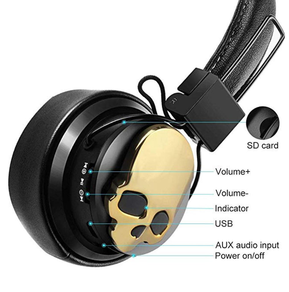 Zapps Clothing Wireless Skull Headphones NX
