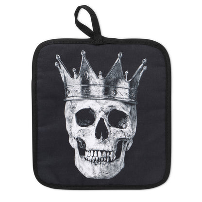 King & Queen Black Skull Oven Potholder