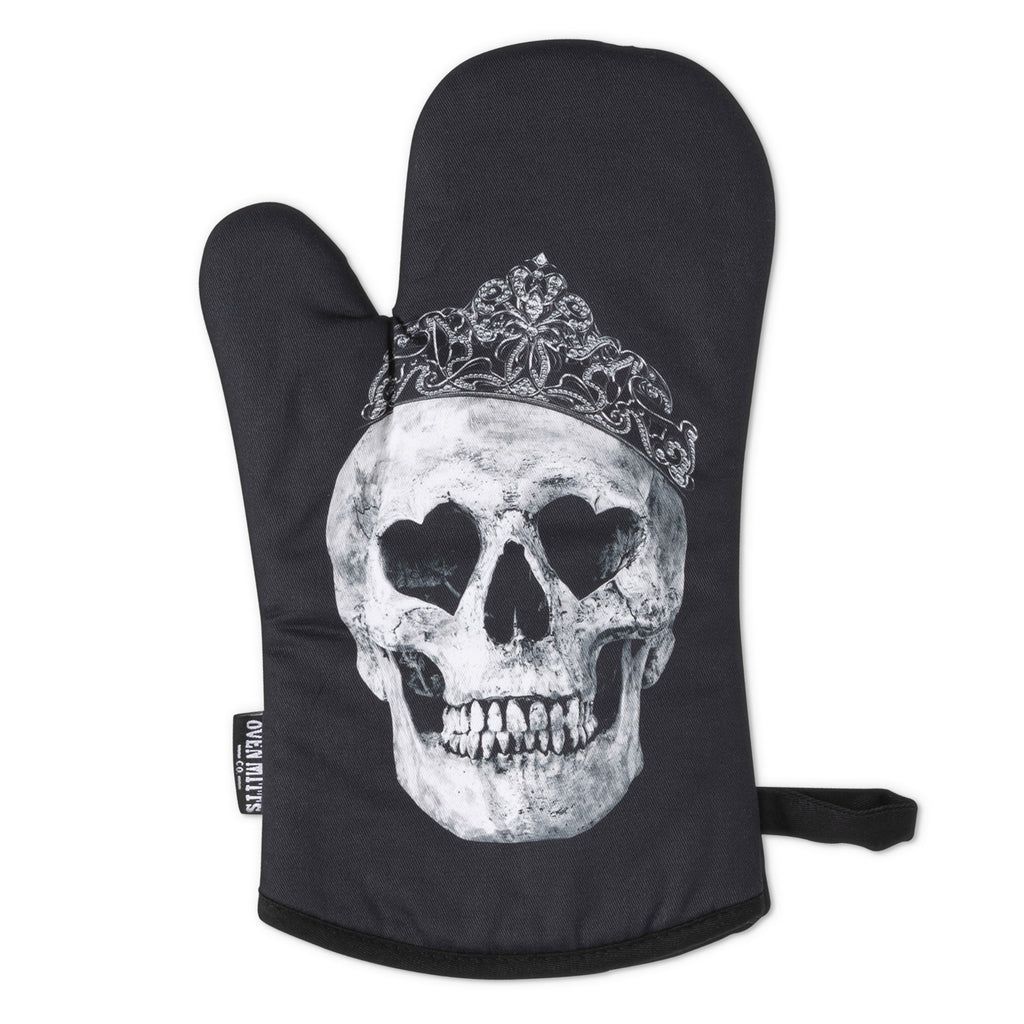 Queen Black Skull Oven Mitt Glove