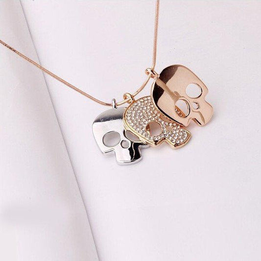 Rose Gold Plated Skulls Necklace