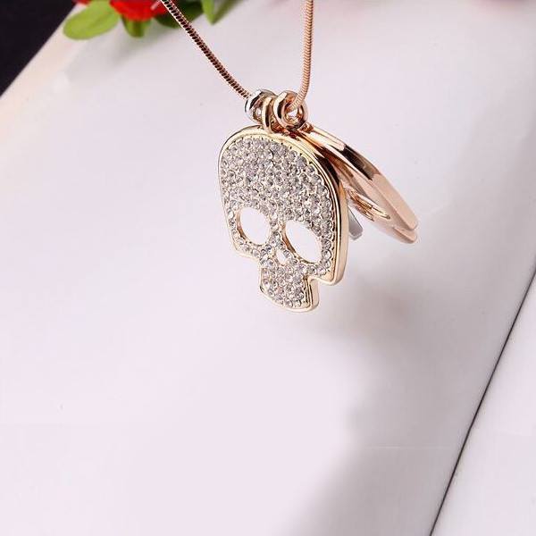 Rose Gold Plated Skulls Necklace 3