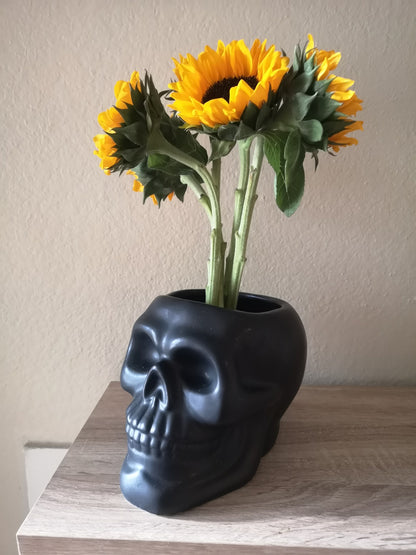 Skullistic Skull Black Ceramic Organiser Vase