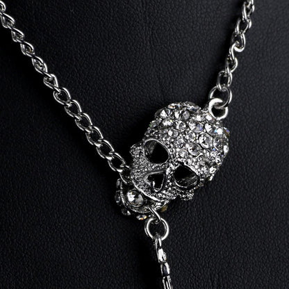 Skulls & Crosses Rhinestone Necklace